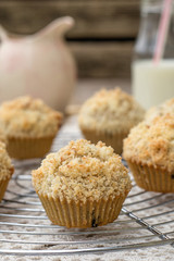 Chocolate chip muffins with coconut streusel