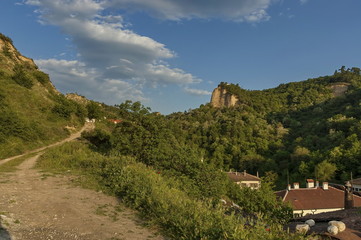 Fototapeta na wymiar View to ancient Melnik town