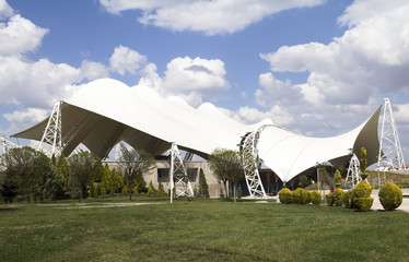 tent like steel structure, theatre for people in  Ankara