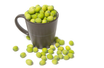 Green Lotus seeds in the coffee cup