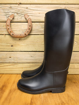 Riding Boots  In A Stable