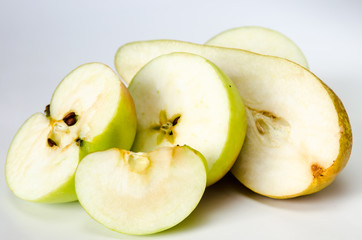 green pear and apple