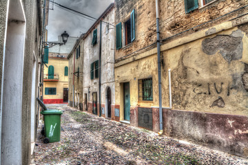 Fototapeta na wymiar narrow street in Alghero old town