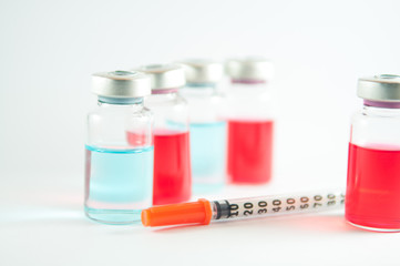 Injection syringe and vials background