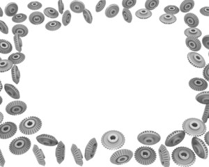 Рамка из произвольно расположенных шестерёнок