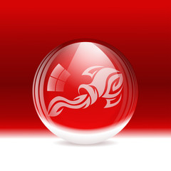 Vector snow globe with a zodiac sign Aquarius