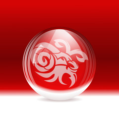 Vector snow globe with a zodiac sign Capricorn