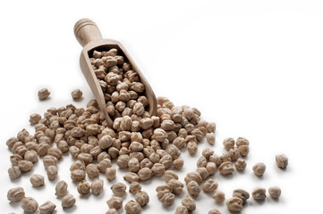 chickpeas on white background