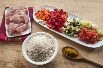 indian butter chicken curry with rice