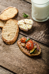 Bruschetta with Mediterranean vegetables