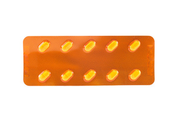 Yellow medicine blister pack
