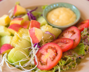 fruit salad with cream