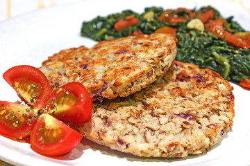 Roasted veg bean burger