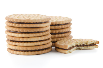 Sandwich biscuits with chocolate filling