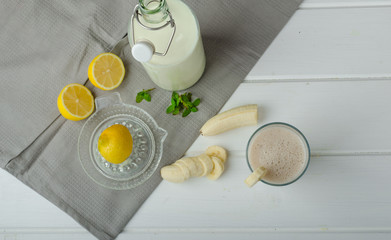 Homemade banana smoothie