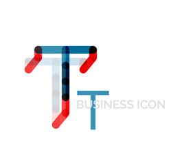Minimal T font or letter logo design