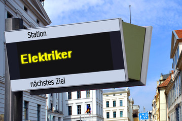 Naklejka premium Anzeigetafel 7 - Elektriker