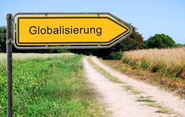 Strassenschild 21 - Globalisierung - obrazy, fototapety, plakaty