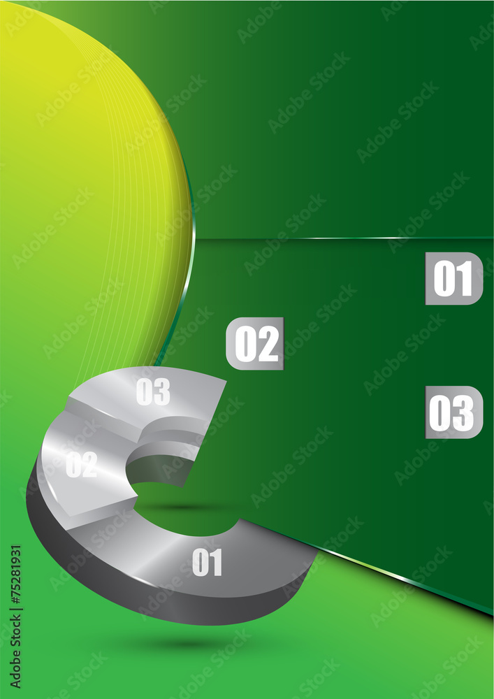 Poster green business background with a circular graph