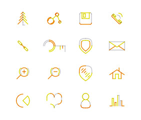 Set of thin line web icons