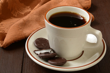 Coffee and mint cookies