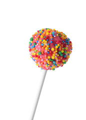 Sweet cake pop isolated on white