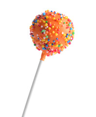 Sweet cake pop isolated on white