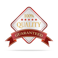 Luxury silver and red quality shields label