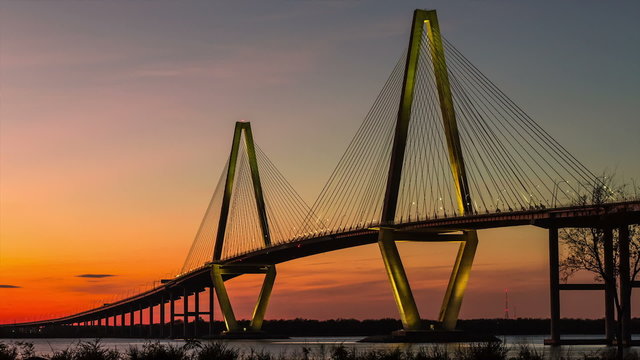 Timelapse of Arthur Ravenel Jr. Bridge in Charleston SC
