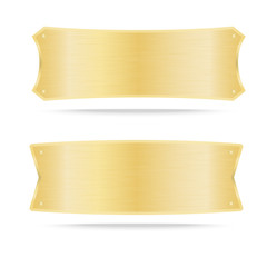 Vector Gold label metal or Metallic gold name plate