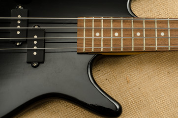 Part of electric bass guitar