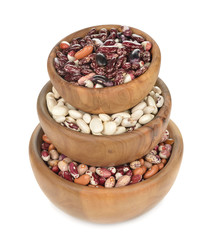 Beans in a wooden bowl