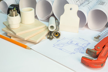Drawing rolls, construction hardware tools, appliances and