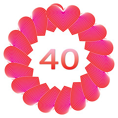 Fototapeta premium Happy birthday sign for 40 years