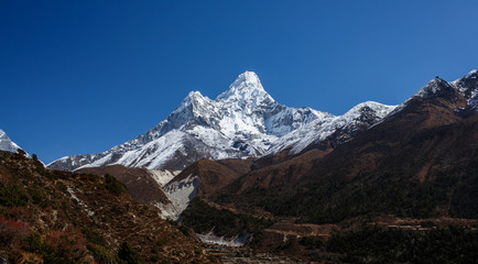 Ama Dablam mountain view in Nepal
