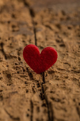 Fototapeta premium red heart on a wooden background