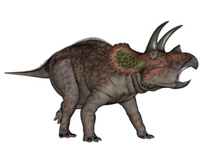 Triceratops dinosaur walking - 3D render