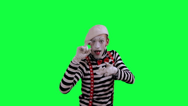 The mime uses an invisible camera