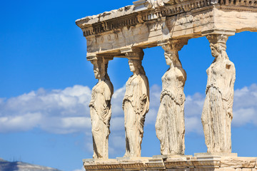 Érechthéion avec les Cariatides. Athènes, Grèce