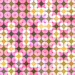 Squares with circles of different colors. Raster. 10