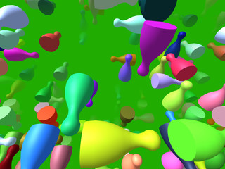 Flying pieces generated 3D background