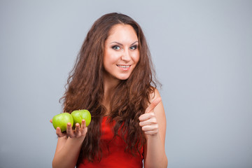 Girl and apple