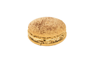 traditional french macaron on white background