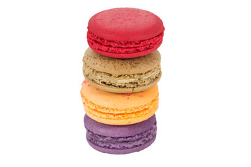 traditional french macaron on white background
