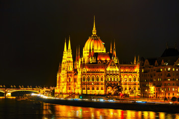 Obraz premium Parliament building in Budapest, Hungary