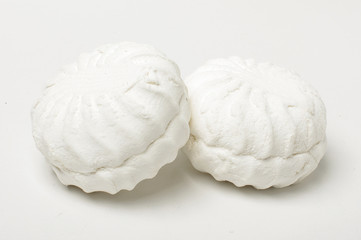 Sweet sugar dessert white marshmallows isolated