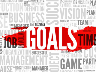 GOALS business concept in word tag cloud, vector background