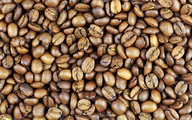 Roasted coffee beans, can be used as a background. Coffee beans
