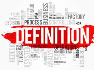 Fototapeta premium Word cloud of DEFINITION related items, vector background