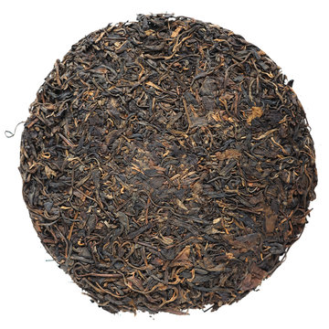 Old Aged Raw Sheng Puerh Tea Cake Isolated